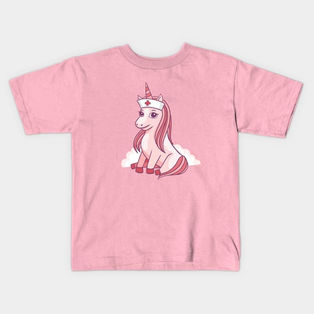 NURSE UNICORN Kids T-Shirt by Bombastik